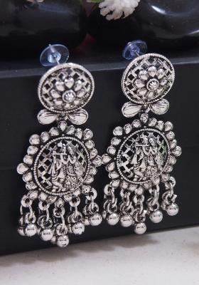 Oxidised Silver Plating Zinc Alloy Earrings
