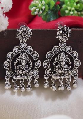 Oxidised Silver Plating Zinc Alloy Earrings