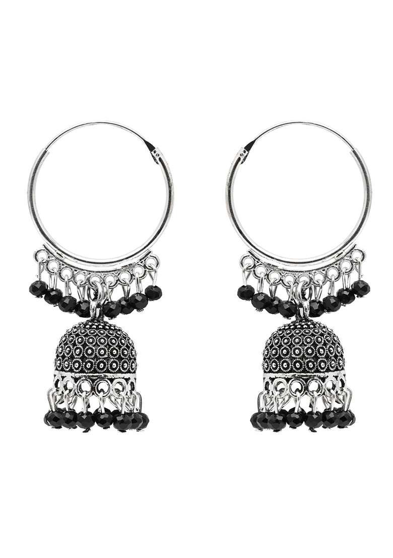 Black Gold Plating Zinc Alloy Earrings - Indya