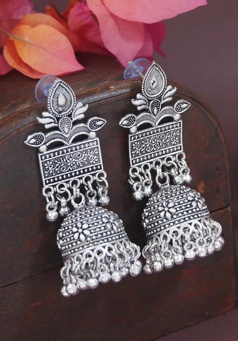 Oxidised Platinum Plating Zinc Alloy Earrings