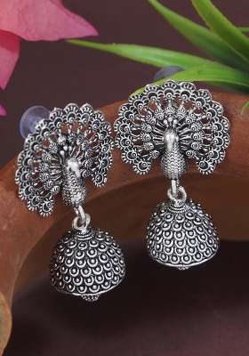 Oxidised Platinum Plating Zinc Alloy Earrings