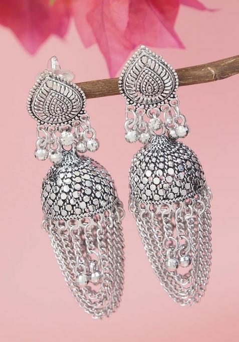 Oxidised Platinum Plating Zinc Alloy Earrings