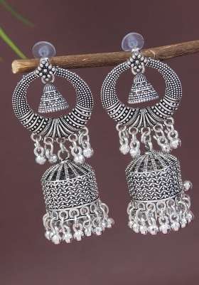Oxidised Platinum Plating Zinc Alloy Earrings