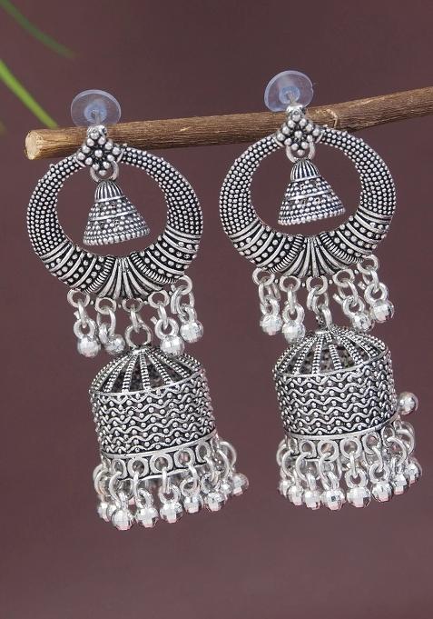 Oxidised Platinum Plating Zinc Alloy Earrings