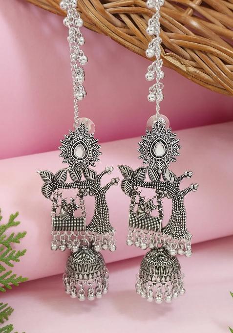 Oxidised Platinum Plating Zinc Alloy Earrings