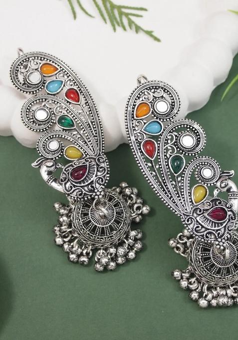 Oxidised Platinum Plating Zinc Alloy Earrings