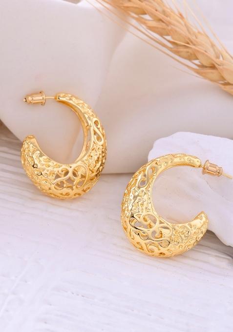 Gold Beeds Brass Earrings