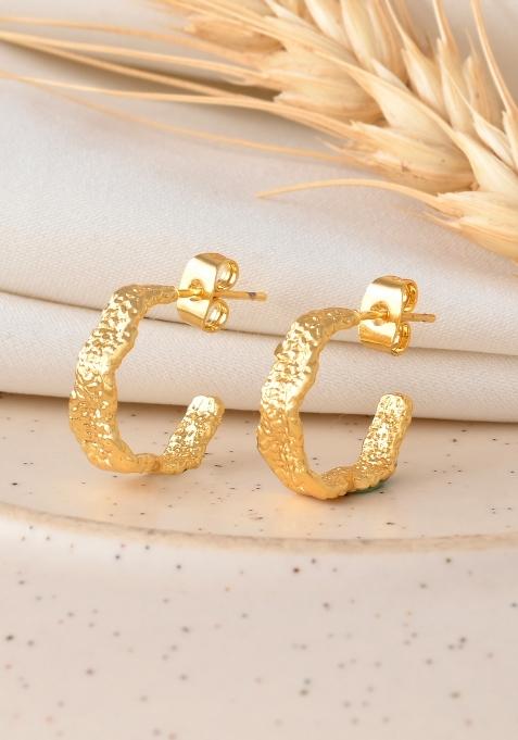 Gold Beeds Brass Earrings
