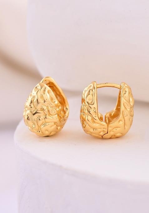 Gold Beeds Brass Earrings