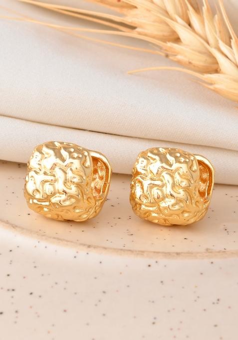 Gold Beeds Brass Earrings