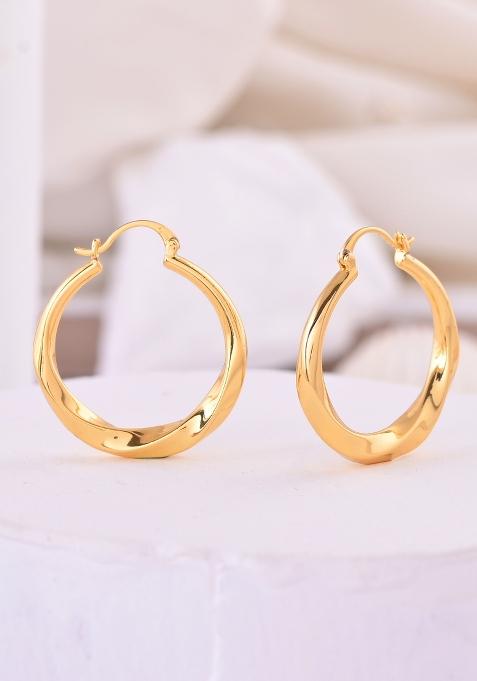 Gold Beeds Brass Earrings