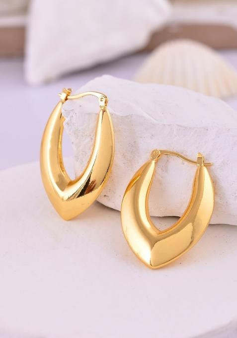 Gold Beeds Brass Earrings