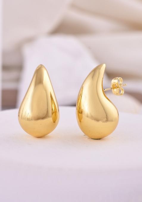 Gold Beeds Brass Earrings