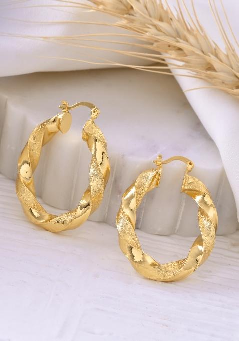 Gold Beeds Brass Earrings