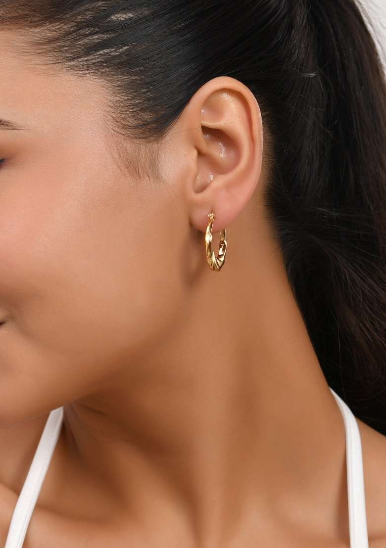 Gold Beeds Brass Earrings - Indya