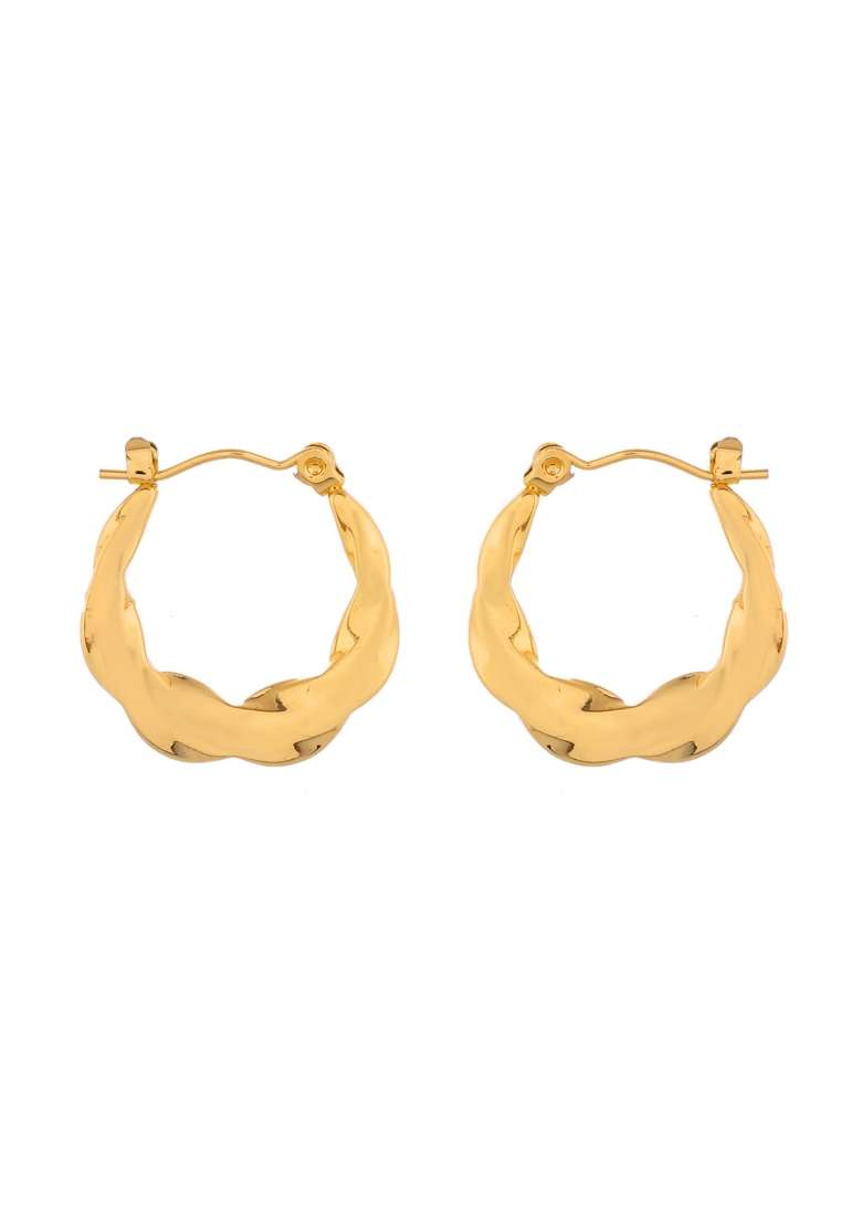 Gold Beeds Brass Earrings - Indya