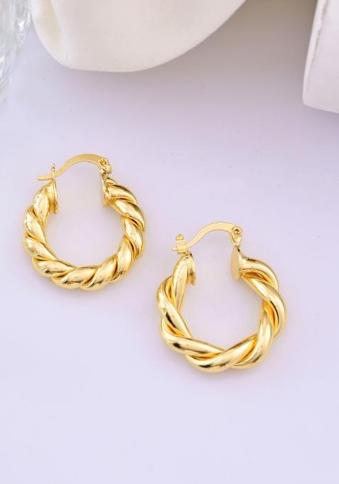 Gold Beeds Brass Earrings