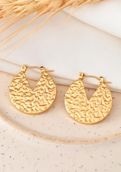 Gold Beeds Stainless Steel Earrings