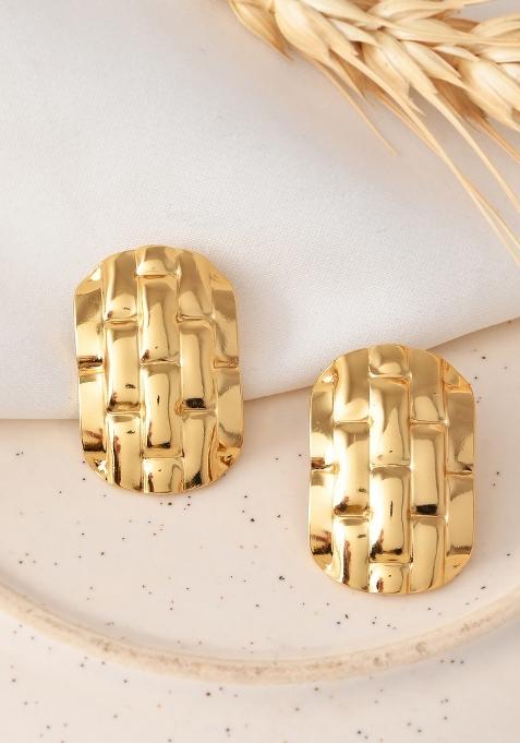 Gold Beeds Stainless Steel Earrings