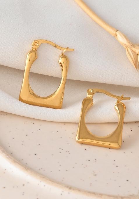 Gold Beeds Stainless Steel Earrings