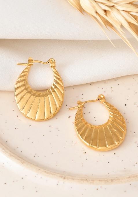 Gold Beeds Stainless Steel Earrings