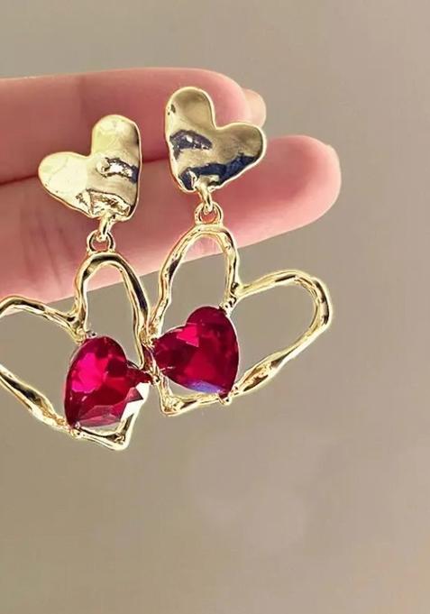 Gold Beeds Brass Earrings