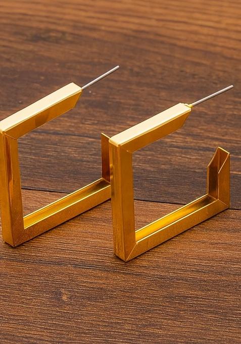 Gold Beeds Brass Earrings