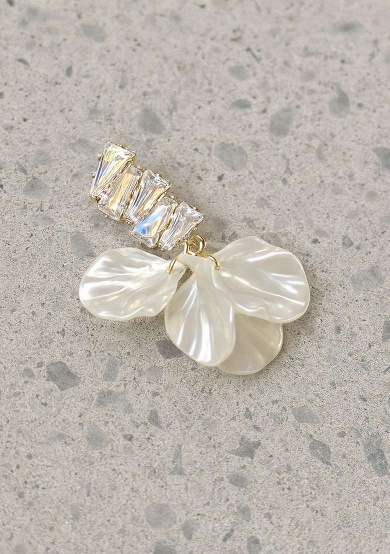 Gold Beeds Brass Earrings - Indya