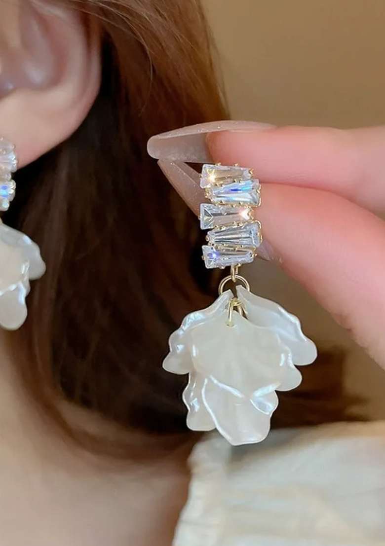 Gold Beeds Brass Earrings - Indya