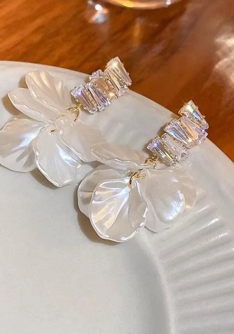 Gold Beeds Brass Earrings