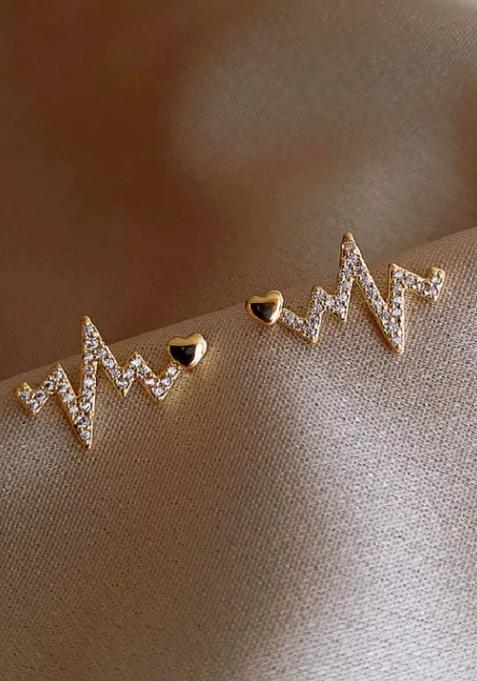 Gold Beeds Brass Earrings