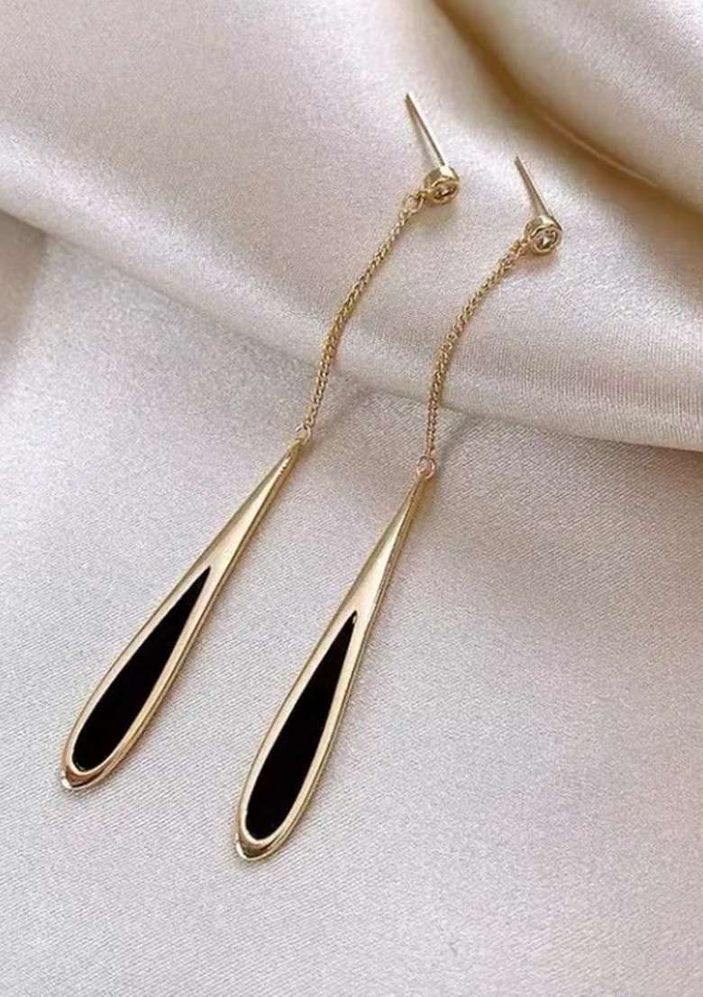 Gold Beeds Brass Earrings - Indya