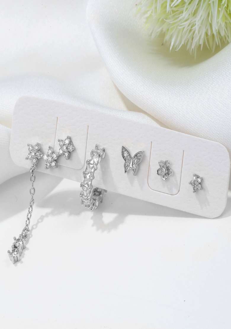 Silver Preminum Copper Earring For Women - Indya