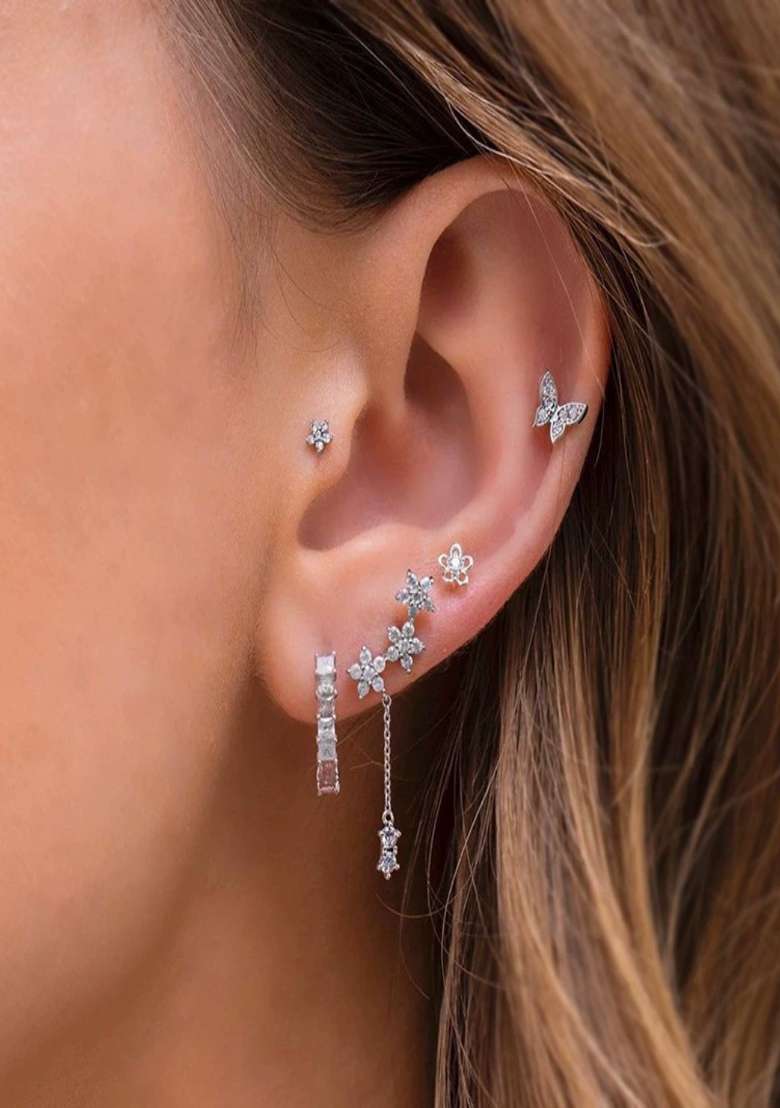 Silver Preminum Copper Earring For Women - Indya