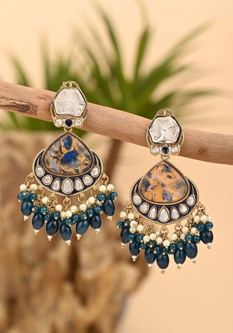 Gold Artificial Alloy Earrings