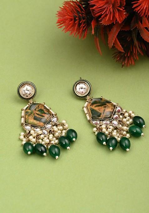 Gold Artificial Alloy Earrings