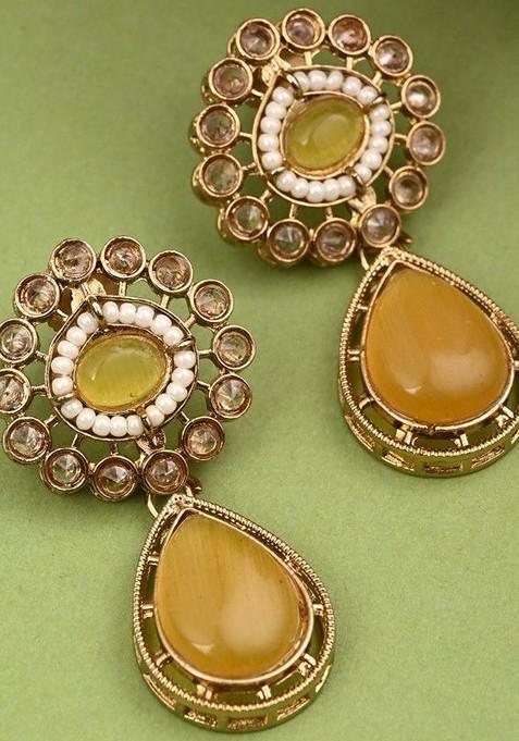 Gold Artificial Alloy Earrings