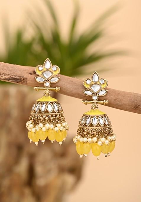 Gold Artificial Alloy Earrings