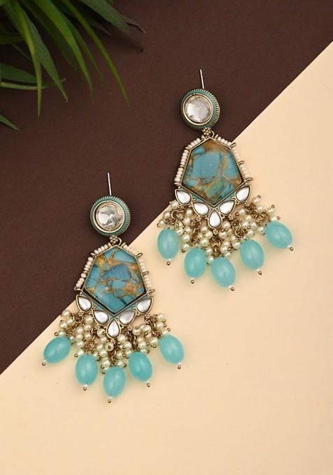 Gold Artificial Alloy Earrings