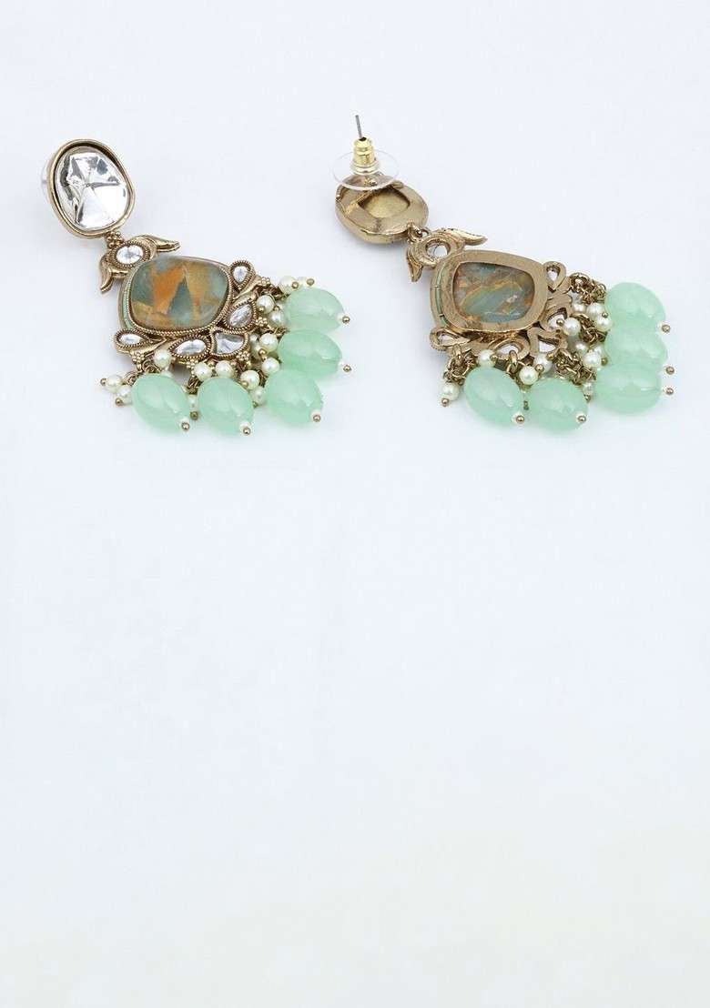 Gold Artificial Alloy Earrings - Indya
