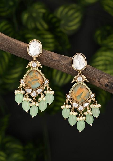 Gold Artificial Alloy Earrings