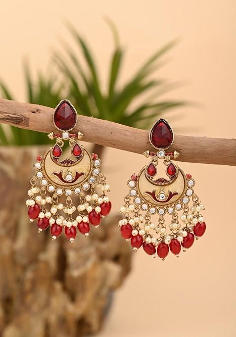 Gold Artificial Alloy Earrings