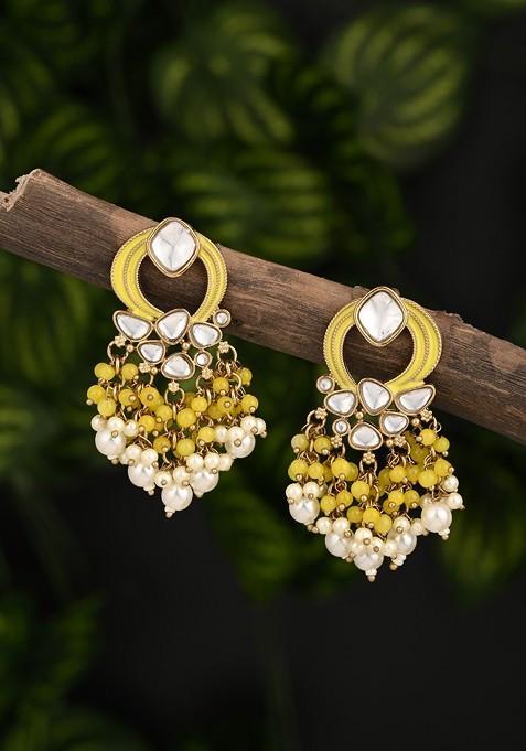 Gold Artificial Alloy Earrings
