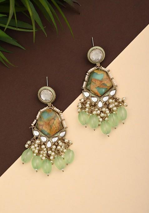 Gold Artificial Alloy Earrings