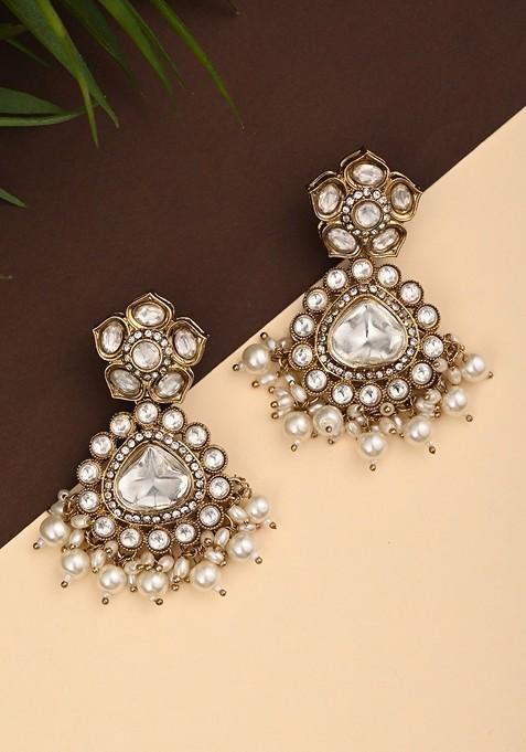 Gold Artificial Alloy Earrings