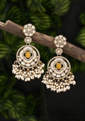 Gold Artificial Alloy Earrings