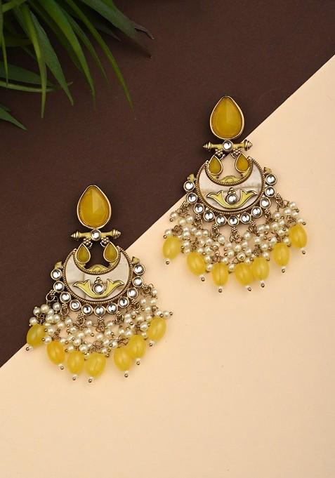 Gold Artificial Alloy Earrings