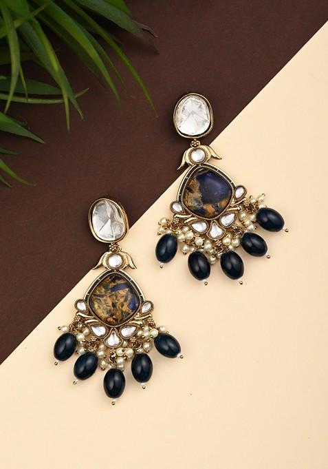 Gold Artificial Alloy Earrings