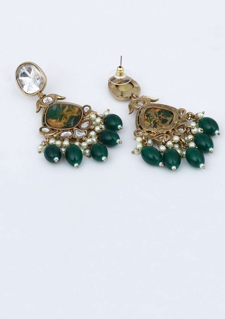 Gold Artificial Alloy Earrings - Indya