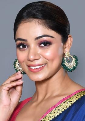 White Pink Partywear Alloy Earrings